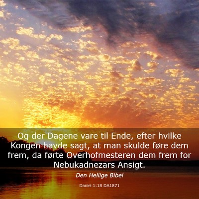 Picture 03 - Daniel 1:18 DA1871 - Og der Dagene vare til Ende, efter hvilke Kongen - Bible Verse Picture