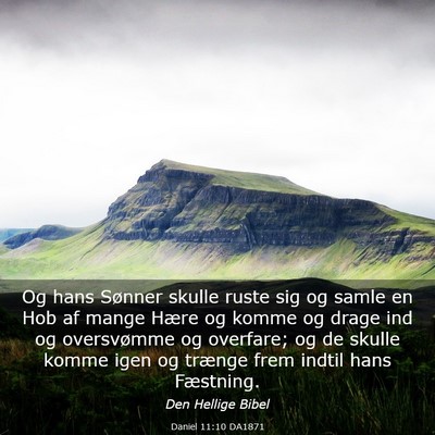 Picture 03 - Daniel 11:10 DA1871 - Og hans Sønner skulle ruste sig og samle en Hob - Bible Verse Picture
