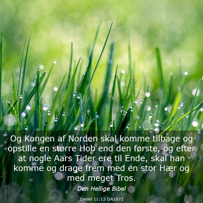 Picture 03 - Daniel 11:13 DA1871 - Og Kongen af Norden skal komme tilbage og - Bible Verse Picture
