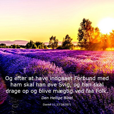 Picture 03 - Daniel 11:23 DA1871 - Og efter at have indgaaet Forbund med ham skal - Bible Verse Picture