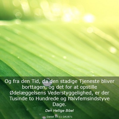 Picture 03 - Daniel 12:11 DA1871 - Og fra den Tid, da den stadige Tjeneste bliver - Bible Verse Picture