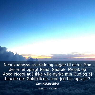 Picture 03 - Daniel 3:14 DA1871 - Nebukadnezar svarede og sagde til dem: Mon det er - Bible Verse Picture