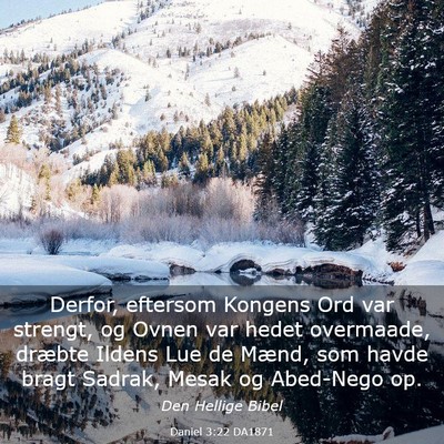 Picture 03 - Daniel 3:22 DA1871 - Derfor, eftersom Kongens Ord var strengt, og - Bible Verse Picture