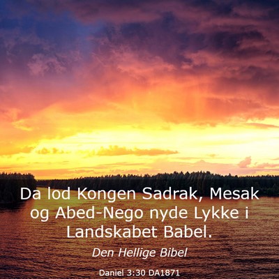 Picture 03 - Daniel 3:30 DA1871 - Da lod Kongen Sadrak, Mesak og Abed-Nego nyde - Bible Verse Picture