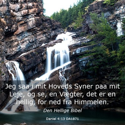 Picture 03 - Daniel 4:13 DA1871 - Jeg saa i mit Hoveds Syner paa mit Leje, og se, - Bible Verse Picture