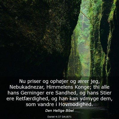 Picture 03 - Daniel 4:37 DA1871 - Nu priser og ophøjer og ærer jeg, Nebukadnezar, - Bible Verse Picture