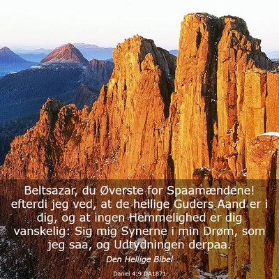Picture 03 - Daniel 4:9 DA1871 - Beltsazar, du Øverste for Spaamændene! efterdi - Bible Verse Picture