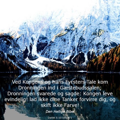 Picture 03 - Daniel 5:10 DA1871 - Ved Kongens og hans Fyrsters Tale kom Dronningen - Bible Verse Picture