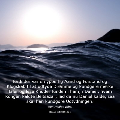 Picture 03 - Daniel 5:12 DA1871 - fordi der var en ypperlig Aand og Forstand og - Bible Verse Picture