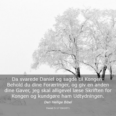Picture 03 - Daniel 5:17 DA1871 - Da svarede Daniel og sagde til Kongen: Behold du - Bible Verse Picture