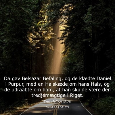 Picture 03 - Daniel 5:29 DA1871 - Da gav Belsazar Befaling, og de klædte Daniel i - Bible Verse Picture