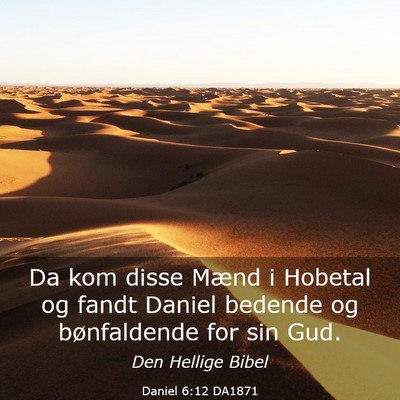 Picture 03 - Daniel 6:12 DA1871 - Da kom disse Mænd i Hobetal og fandt Daniel - Bible Verse Picture