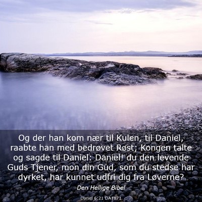 Picture 03 - Daniel 6:21 DA1871 - Og der han kom nær til Kulen, til Daniel, raabte - Bible Verse Picture