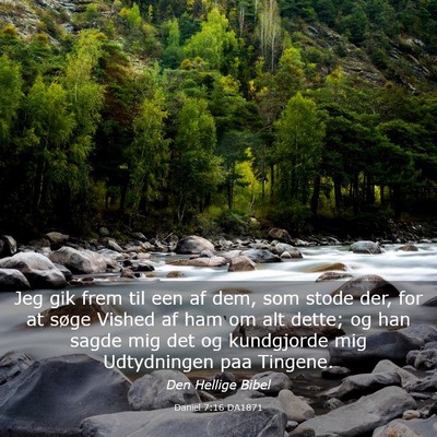 Picture 03 - Daniel 7:16 DA1871 - Jeg gik frem til een af dem, som stode der, for - Bible Verse Picture