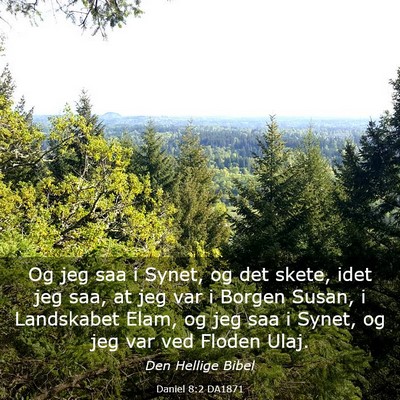 Picture 03 - Daniel 8:2 DA1871 - Og jeg saa i Synet, og det skete, idet jeg saa, - Bible Verse Picture