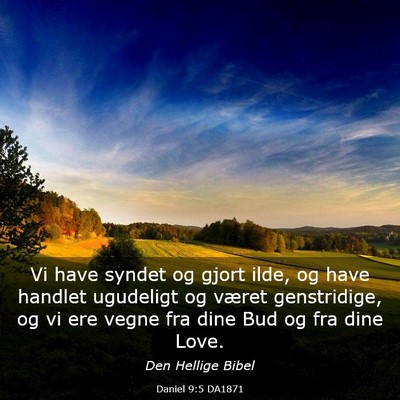 Picture 03 - Daniel 9:5 DA1871 - Vi have syndet og gjort ilde, og have handlet - Bible Verse Picture