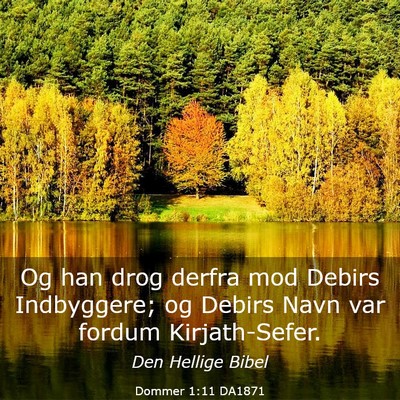 Picture 03 - Dommer 1:11 DA1871 - Og han drog derfra mod Debirs Indbyggere; og - Bible Verse Picture