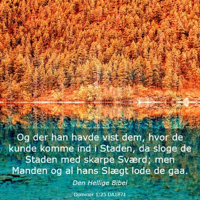 Picture 03 - Dommer 1:25 DA1871 - Og der han havde vist dem, hvor de kunde komme - Bible Verse Picture