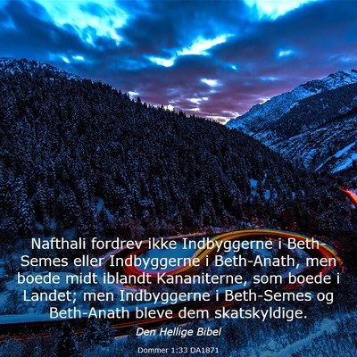 Picture 03 - Dommer 1:33 DA1871 - Nafthali fordrev ikke Indbyggerne i Beth-Semes - Bible Verse Picture