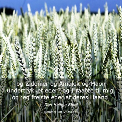 Picture 03 - Dommer 10:12 DA1871 - og Zidonier og Amalek og Maon undertrykket eder? - Bible Verse Picture