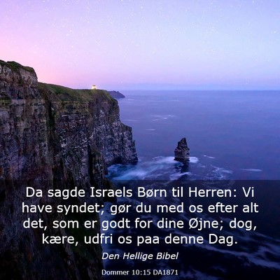 Picture 03 - Dommer 10:15 DA1871 - Da sagde Israels Børn til Herren: Vi have - Bible Verse Picture