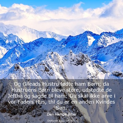 Picture 03 - Dommer 11:2 DA1871 - Og Gileads Hustru fødte ham Børn; da Hustruens - Bible Verse Picture