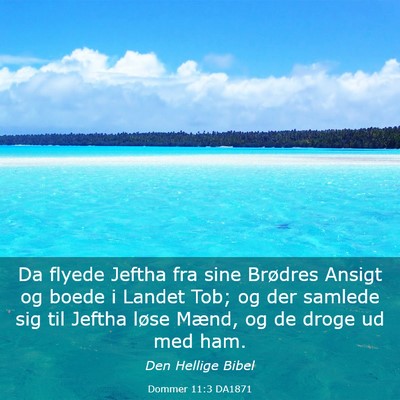 Picture 03 - Dommer 11:3 DA1871 - Da flyede Jeftha fra sine Brødres Ansigt og - Bible Verse Picture