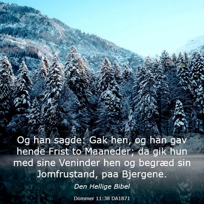 Picture 03 - Dommer 11:38 DA1871 - Og han sagde: Gak hen, og han gav hende Frist to - Bible Verse Picture