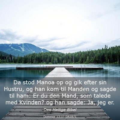 Picture 03 - Dommer 13:11 DA1871 - Da stod Manoa op og gik efter sin Hustru, og han - Bible Verse Picture