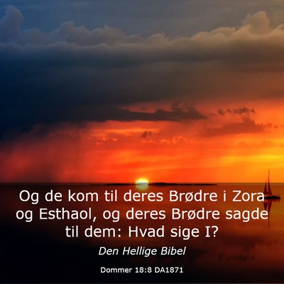 Picture 03 - Dommer 18:8 DA1871 - Og de kom til deres Brødre i Zora og Esthaol, og - Bible Verse Picture