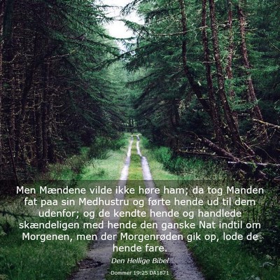 Picture 03 - Dommer 19:25 DA1871 - Men Mændene vilde ikke høre ham; da tog Manden - Bible Verse Picture