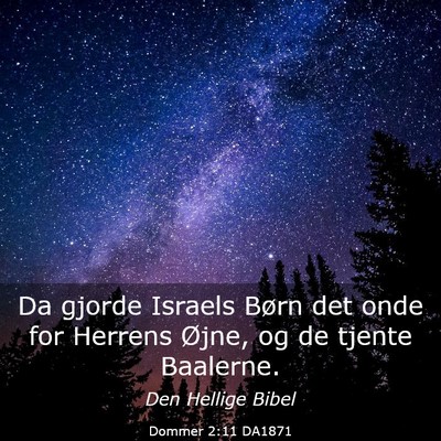 Picture 03 - Dommer 2:11 DA1871 - Da gjorde Israels Børn det onde for Herrens - Bible Verse Picture