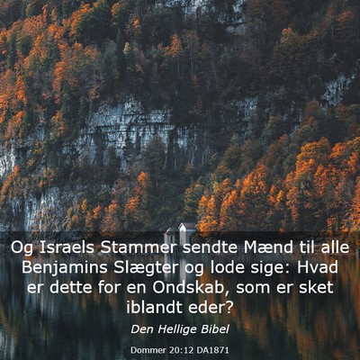 Picture 03 - Dommer 20:12 DA1871 - Og Israels Stammer sendte Mænd til alle - Bible Verse Picture