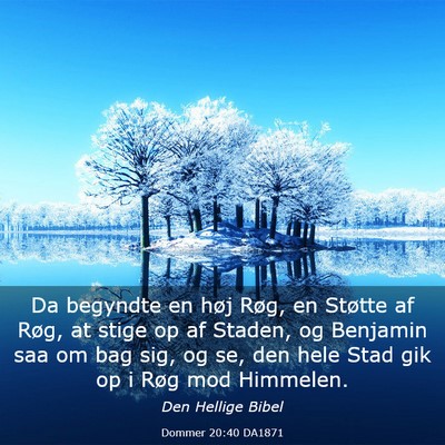 Picture 03 - Dommer 20:40 DA1871 - Da begyndte en høj Røg, en Støtte af Røg, at - Bible Verse Picture