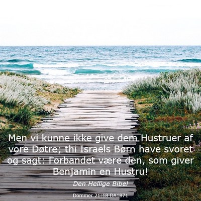 Picture 03 - Dommer 21:18 DA1871 - Men vi kunne ikke give dem Hustruer af vore - Bible Verse Picture