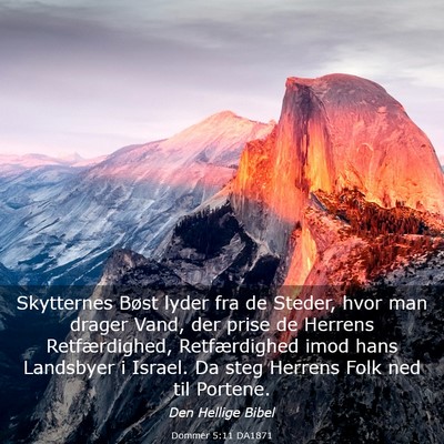 Picture 03 - Dommer 5:11 DA1871 - Skytternes Bøst lyder fra de Steder, hvor man - Bible Verse Picture