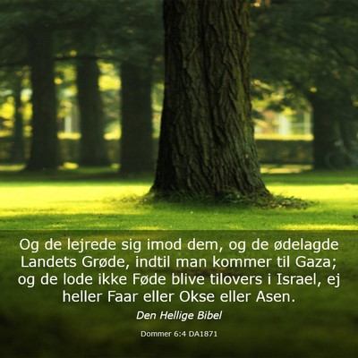 Picture 03 - Dommer 6:4 DA1871 - Og de lejrede sig imod dem, og de ødelagde - Bible Verse Picture