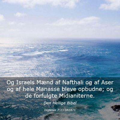 Picture 03 - Dommer 7:23 DA1871 - Og Israels Mænd af Nafthali og af Aser og af - Bible Verse Picture