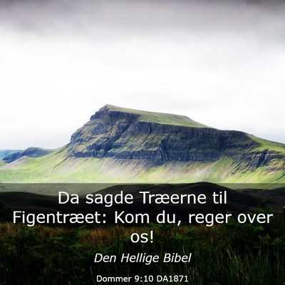 Picture 03 - Dommer 9:10 DA1871 - Da sagde Træerne til Figentræet: Kom du, reger - Bible Verse Picture