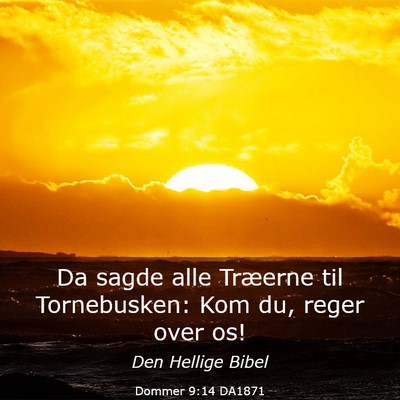 Picture 03 - Dommer 9:14 DA1871 - Da sagde alle Træerne til Tornebusken: Kom du, - Bible Verse Picture