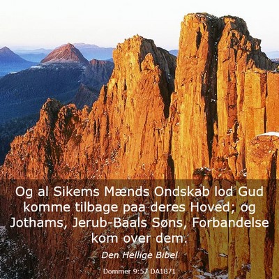Picture 03 - Dommer 9:57 DA1871 - Og al Sikems Mænds Ondskab lod Gud komme tilbage - Bible Verse Picture