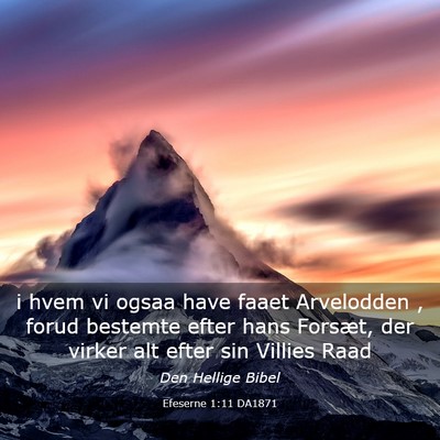 Picture 03 - Efeserne 1:11 DA1871 - i hvem vi ogsaa have faaet Arvelodden , forud - Bible Verse Picture