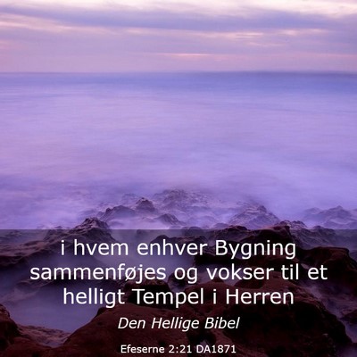 Picture 03 - Efeserne 2:21 DA1871 - i hvem enhver Bygning sammenføjes og vokser til - Bible Verse Picture