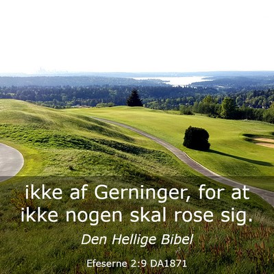 Picture 03 - Efeserne 2:9 DA1871 - ikke af Gerninger, for at ikke nogen skal rose - Bible Verse Picture