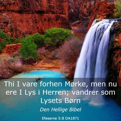 Picture 03 - Efeserne 5:8 DA1871 - Thi I vare forhen Mørke, men nu ere I Lys i - Bible Verse Picture