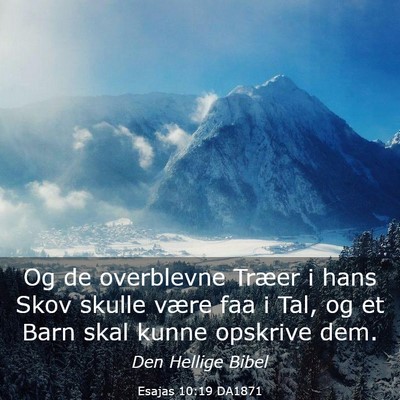 Picture 03 - Esajas 10:19 DA1871 - Og de overblevne Træer i hans Skov skulle være - Bible Verse Picture