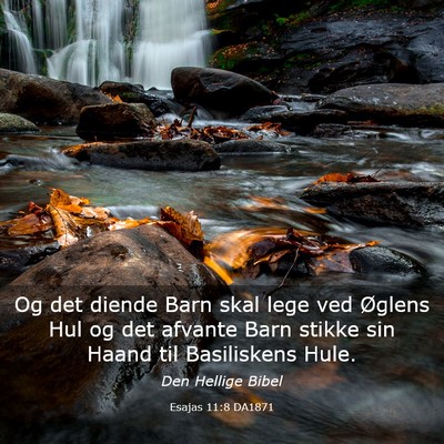 Picture 03 - Esajas 11:8 DA1871 - Og det diende Barn skal lege ved Øglens Hul og - Bible Verse Picture