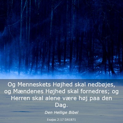 Picture 03 - Esajas 2:17 DA1871 - Og Menneskets Højhed skal nedbøjes, og - Bible Verse Picture
