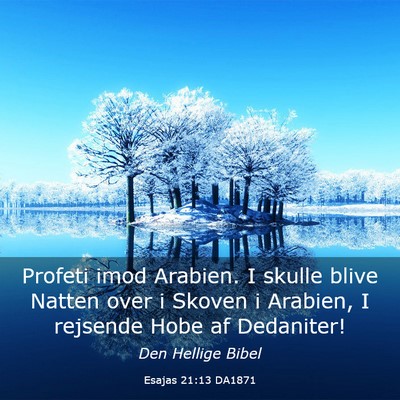 Picture 03 - Esajas 21:13 DA1871 - Profeti imod Arabien. I skulle blive Natten over - Bible Verse Picture