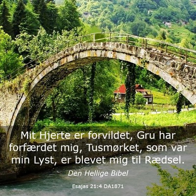Picture 03 - Esajas 21:4 DA1871 - Mit Hjerte er forvildet, Gru har forfærdet mig, - Bible Verse Picture